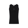 Alexander Mcqueen Black Stretch Cotton Tank Top In Black
