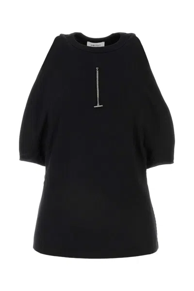 ALEXANDER MCQUEEN BLACK STRETCH COTTON TOP