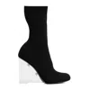 Alexander Mcqueen Black Stretch Nylon Shard Ankle Boots