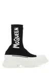 Alexander Mcqueen Tread Slick Graffiti Pull-on Boot Sneakers In Black