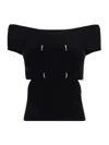 Alexander Mcqueen Lex Sliced Top Ld32 In Black