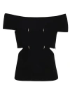 Alexander Mcqueen Cut-out Detail Top With Bare Shoulders