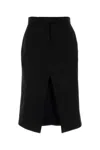 Alexander Mcqueen Wool Split-front Skirt In Black