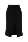Alexander Mcqueen Tailored High-waisted Wool Midi Skirt In Black