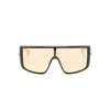 Alexander Mcqueen Black Sunglasses In Burgundy