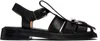 Alexander Mcqueen Black T-bar Caged Sandals