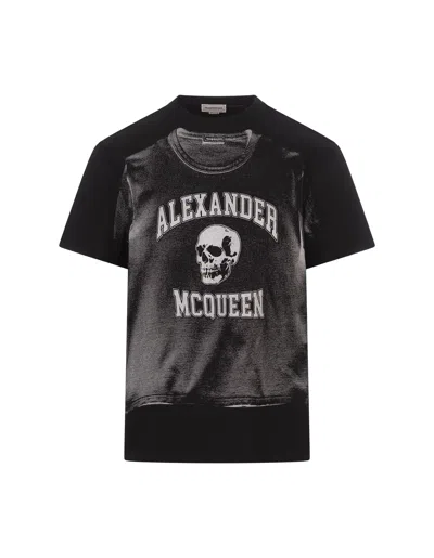 Alexander Mcqueen Mcqueen Logo Print T-shirt In Black