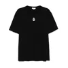Alexander Mcqueen Mcqueen Flocked 'skull' T Shirt In Black