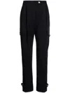 Alexander Mcqueen Wool-cotton Blend Cargo Pants In Black