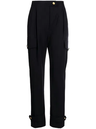 ALEXANDER MCQUEEN BLACK TAPERED CARGOS PANT