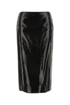 Alexander Mcqueen Silk Tarpaulin Skirt In Black