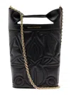 Alexander Mcqueen The Bow Black Bucket Bag With Quilted Detailing In Leather Woman In Black