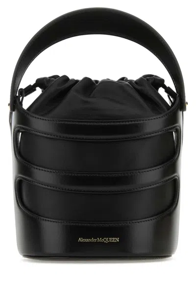 ALEXANDER MCQUEEN BLACK THE RISE BUCKET BAG