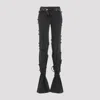 Alexander Mcqueen Flared Jeans With Unique Lace-up Detailing And High-quality Cotton Fabric In Black