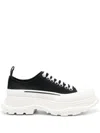 Alexander Mcqueen Smooth Sneakers With 45mm Thread In Black