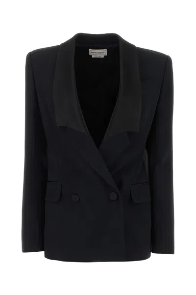 ALEXANDER MCQUEEN BLACK TWILL BLAZER