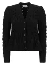 Alexander Mcqueen Wool And Cashmere Cable Cardigan Clothing In Black