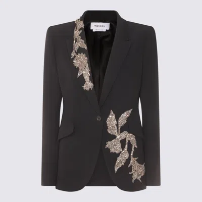 ALEXANDER MCQUEEN ALEXANDER MCQUEEN BLACK VISCOSE BLAZER