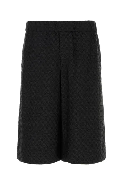 Alexander Mcqueen Jacquard Bermuda Shorts In Black