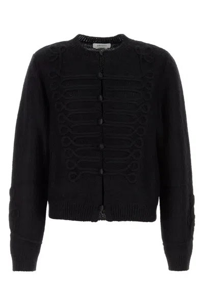 ALEXANDER MCQUEEN CARDIGAN IN MISTO VISCOSA NERA UOMO