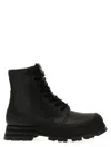 Alexander Mcqueen Black Leather Wander Ankle Boots In Black