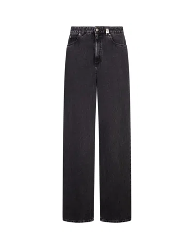 ALEXANDER MCQUEEN WIDE-LEG SKULL PLAQUE JEANS