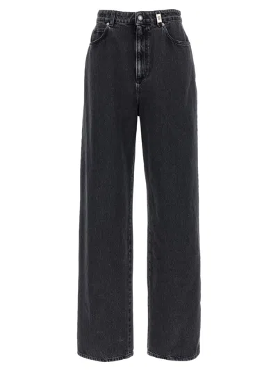 ALEXANDER MCQUEEN BLACK WIDE LEG JEANS