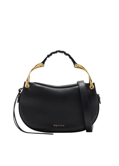 Alexander Mcqueen Black Wishbone Mini Shoulder Bag