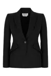 Alexander Mcqueen Upside-down Lapel Jacket In Black