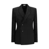 Alexander Mcqueen Black Wool Blazer In Black
