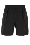 Alexander Mcqueen Men Black Wool Blend Bermuda Shorts