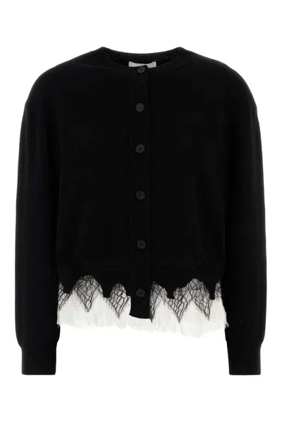 Alexander Mcqueen Alexander Mc Queen Black Ivory Wool Cashmere Cardigan