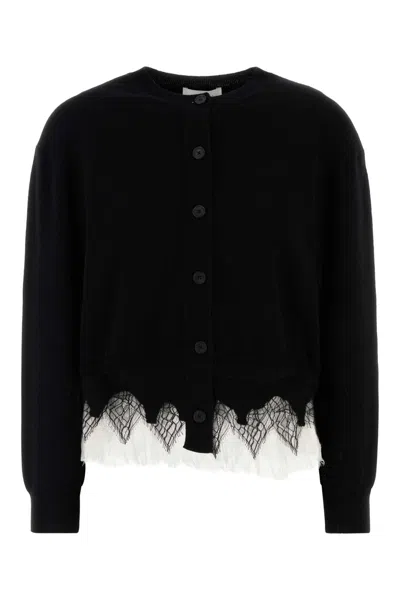 Alexander Mcqueen Alexander Mc Queen Black Ivory Wool Cashmere Cardigan