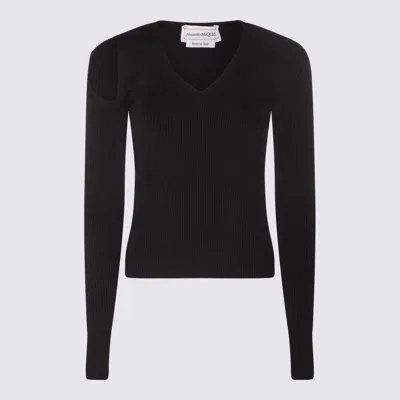 Alexander Mcqueen Black Wool Blend Jumper