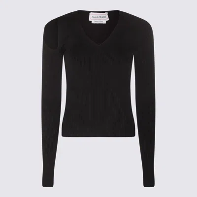 ALEXANDER MCQUEEN ALEXANDER MCQUEEN BLACK WOOL BLEND JUMPER