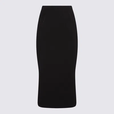 Alexander Mcqueen Black Wool Blend Skirt