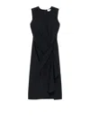 Alexander Mcqueen Black Compact Viscose Blend Knit Midi Dress In Black