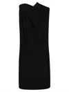 Alexander Mcqueen Draped One Shoulder Sleeveless Dress In Black