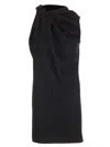 Alexander Mcqueen Mcqueen Knot Detail Wool Crepe Minidress In Black