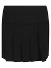 Alexander Mcqueen Black Wool Gabardine Mini Skirt