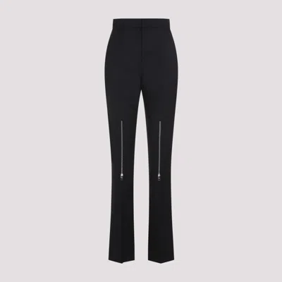 ALEXANDER MCQUEEN BLACK WOOL HIGH WAIST PANTS
