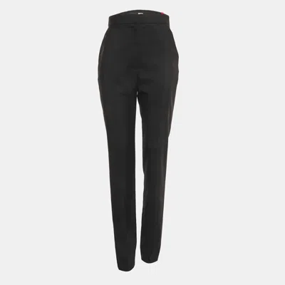Pre-owned Alexander Mcqueen Black Wool High Waist Trousers S