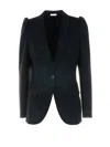 Alexander Mcqueen Black Wool Jacket In Blue