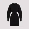 Alexander Mcqueen Mini Wool Twisted Dress In Black