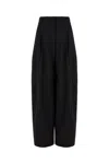Alexander Mcqueen Wide-leg Wool Trousers With Pleats And Side Pockets In Black