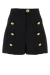 Alexander Mcqueen High-waisted A-line Wool Shorts With Decorative Buttons