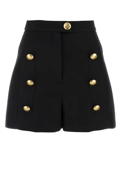 ALEXANDER MCQUEEN BLACK WOOL SHORTS