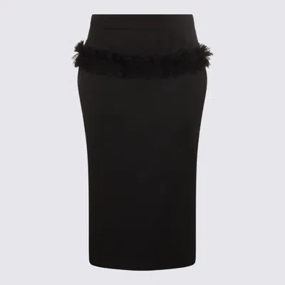 ALEXANDER MCQUEEN BLACK WOOL SKIRT