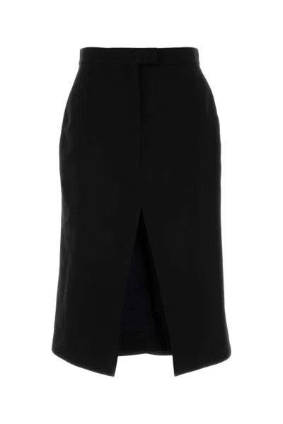 ALEXANDER MCQUEEN BLACK WOOL SKIRT
