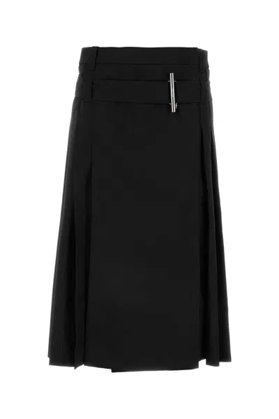 Alexander Mcqueen Black Wool Skirt In Purple
